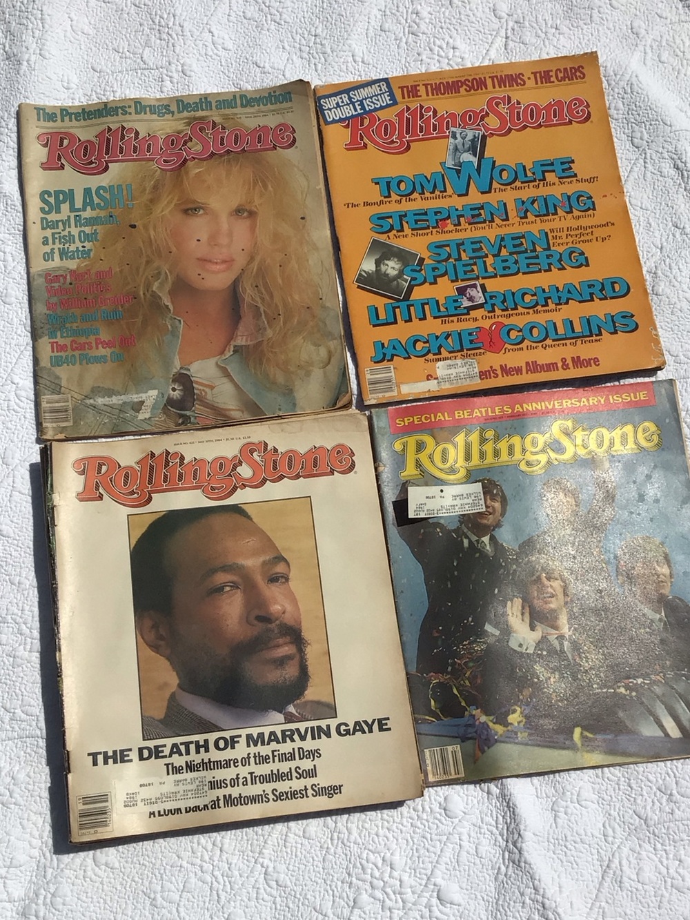 VTG 10 Printed Rolling Stone Magazine Bundle Lot 1980’s